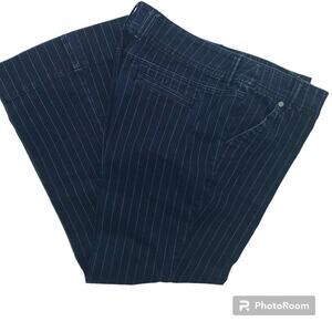 NEW YORK AND COMPANY Pinstriped Wide Legged  Denim Trouser Pants | Size 18